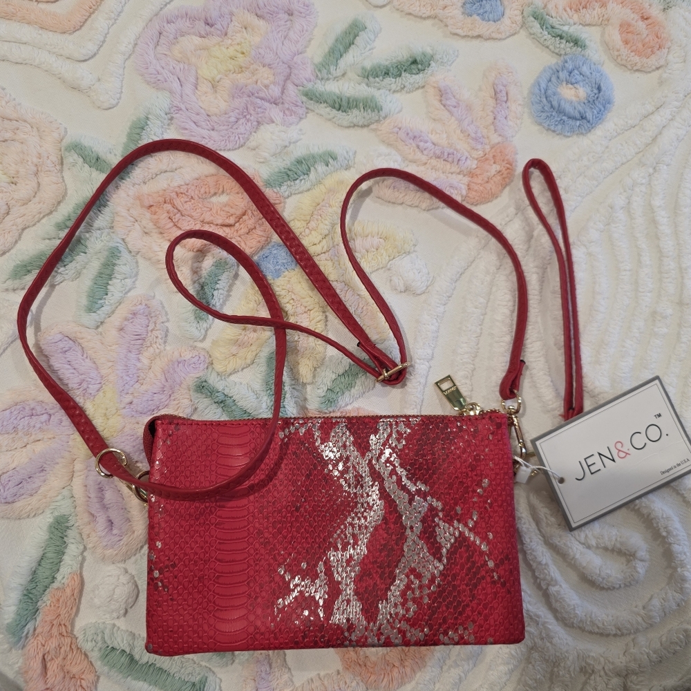 Jen & Co Vegan Snake Crossbody